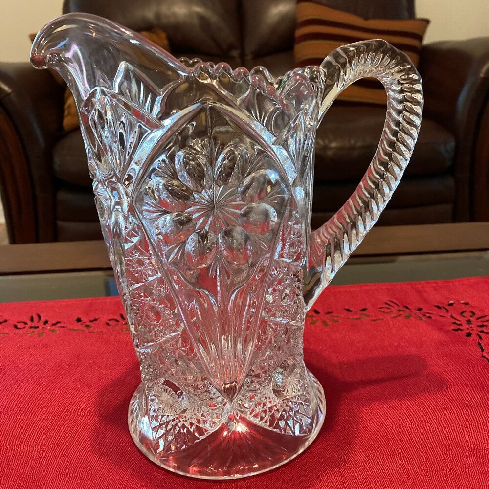 Vintage Glass Water Pitcher